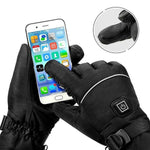 Electric Battery Heated Gloves - Rechargeable Waterproof Touchscreen Support Heated Gloves