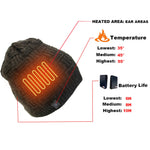 Unisex Heated Beanie Hat with Rechargeable Battery