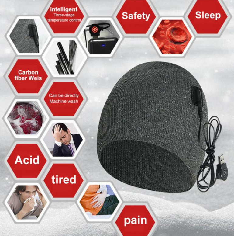 USB Heated Hat - Men and Women Winter Hat