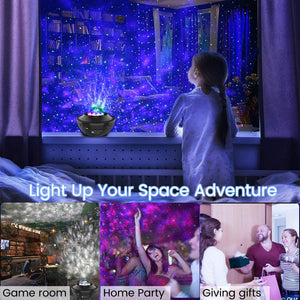 Galaxy Projector With Star Lights & Ocean Waves (Bluetooth Speaker and Remote)