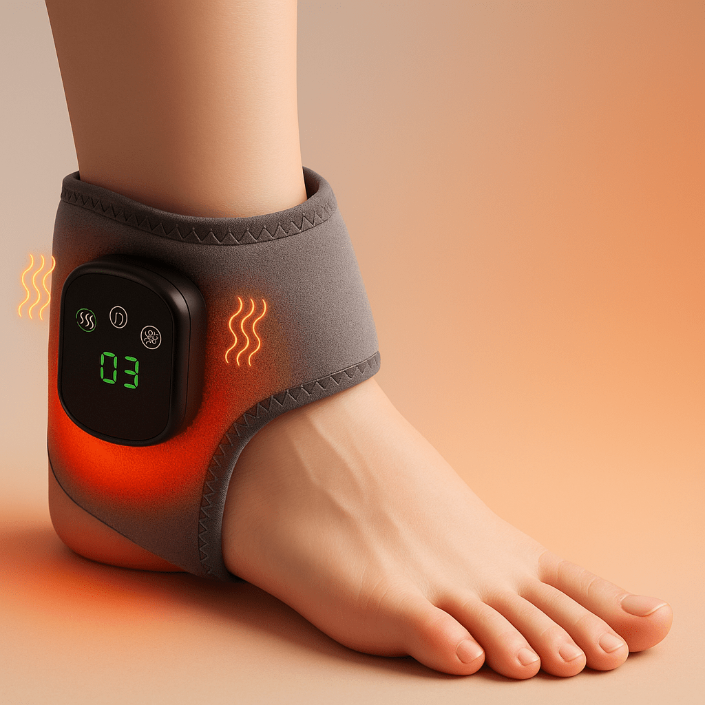 Ankle Massager - #2025 Upgraded 5 Level Adjustable Heat Ankle Massager