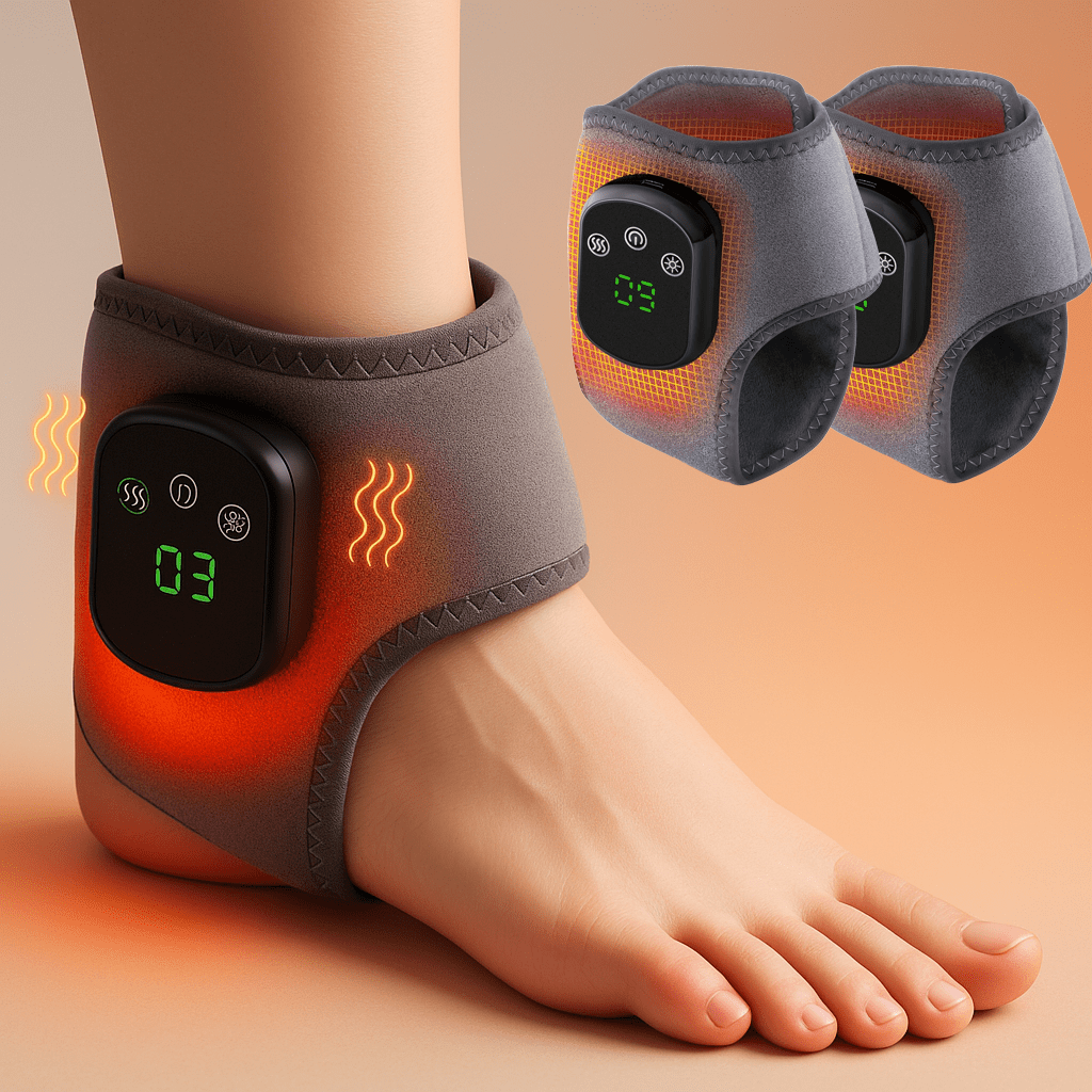 Ankle Massager - #2025 Upgraded 5 Level Adjustable Heat Ankle Massager