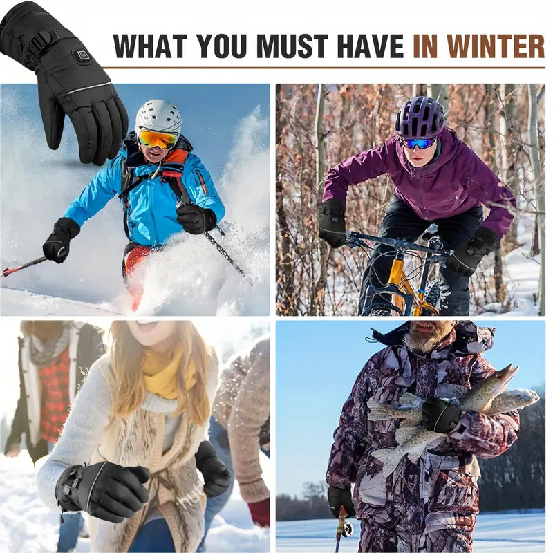 Beat the Cold - Smart & Weatherproof Rechargeable Heated Gloves - Heat Up in 30 Seconds