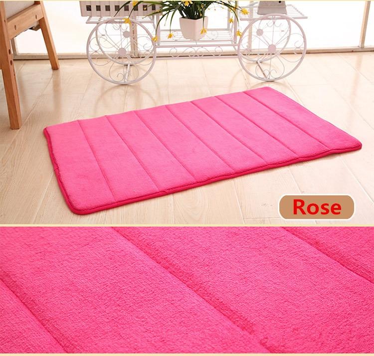 NEW 40x60cm Home Bath Mat Non-slip Bathroom Carpet Soft Coral Fleece Memory Foam Rug Mat Kitchen Toilet Floor Decor Washable - ObeyKart