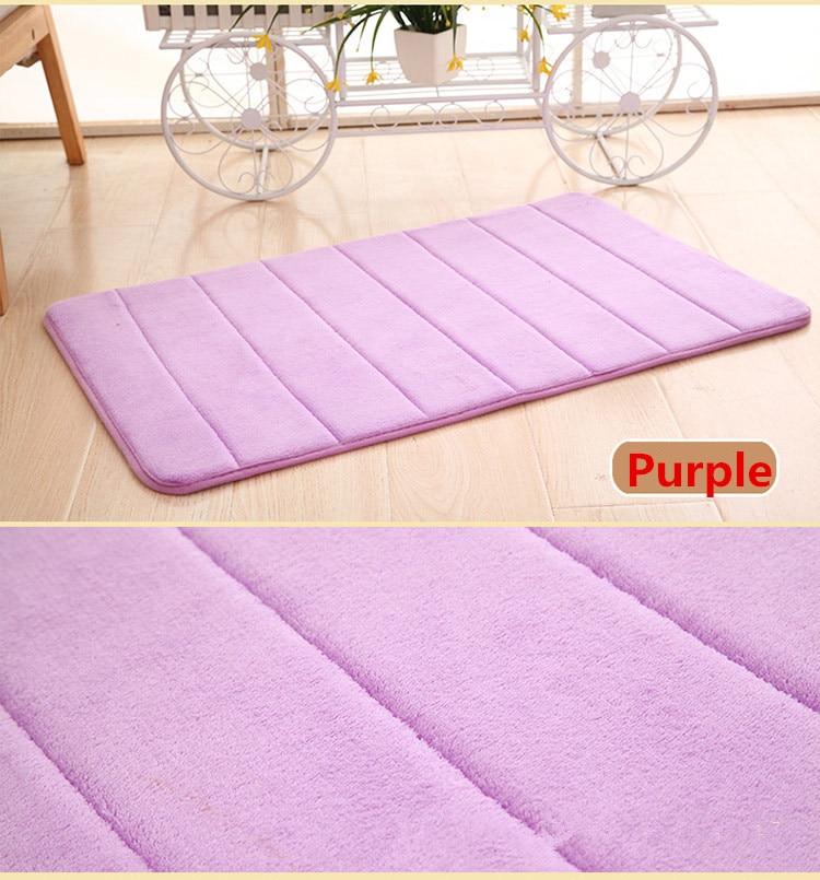 NEW 40x60cm Home Bath Mat Non-slip Bathroom Carpet Soft Coral Fleece Memory Foam Rug Mat Kitchen Toilet Floor Decor Washable - ObeyKart