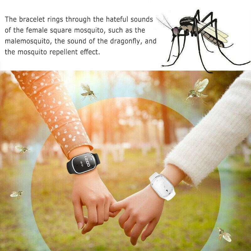 New Intelligent Ultrasound Mosquito Repellent Bracelet with Clock System