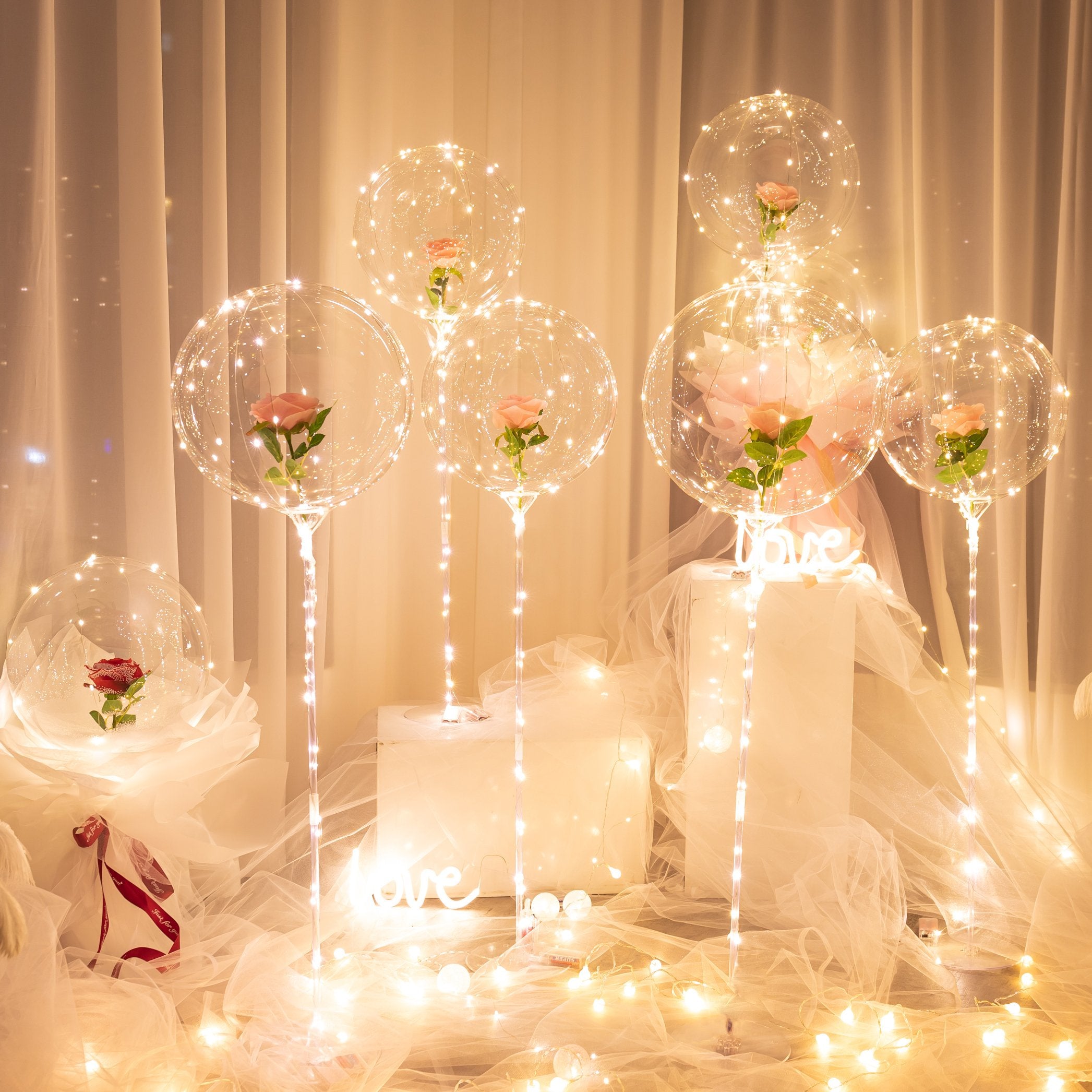 LED Luminous Balloon Rose Bouquet