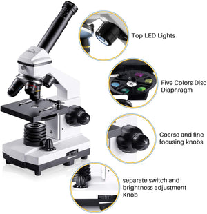 Zoom 640X 1280X 2000X HD Biological Microscope