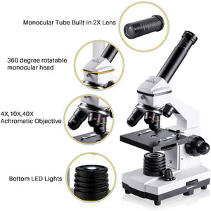 Zoom 640X 1280X 2000X HD Biological Microscope