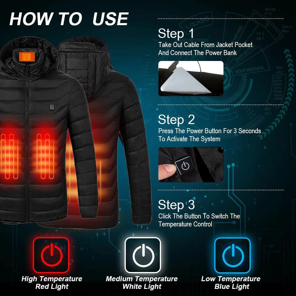 Heated Jackets for Women Men 2023,Winter Electric Heating Warm Jackets  Rechargeable USB Smart Heated Jacket Plus Size,S-6XL - Walmart.com