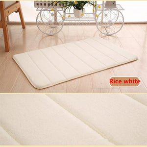 NEW 40x60cm Home Bath Mat Non-slip Bathroom Carpet Soft Coral Fleece Memory Foam Rug Mat Kitchen Toilet Floor Decor Washable - ObeyKart