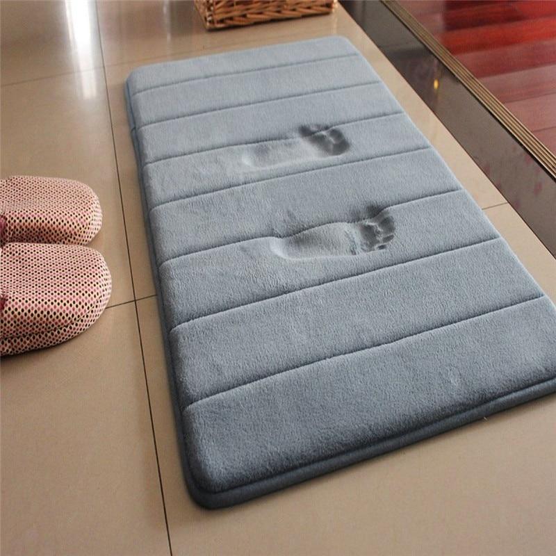 NEW 40x60cm Home Bath Mat Non-slip Bathroom Carpet Soft Coral Fleece Memory Foam Rug Mat Kitchen Toilet Floor Decor Washable - ObeyKart