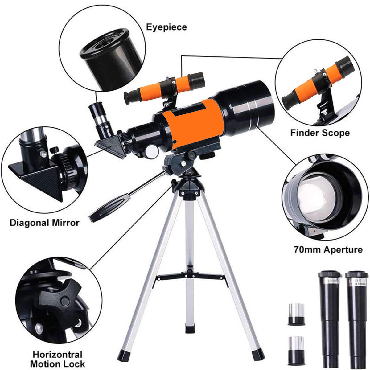 Best Telescope for Kids and Beginners with Adjustable Tripod HD Night